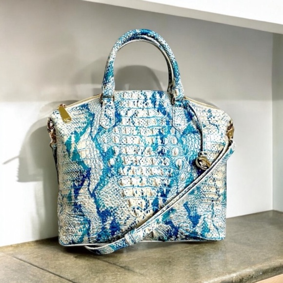 Brahmin Handbags - Brahmin PRISTINE Mesmerized Melbourne Large Duxbury Snake Python Teal Blue